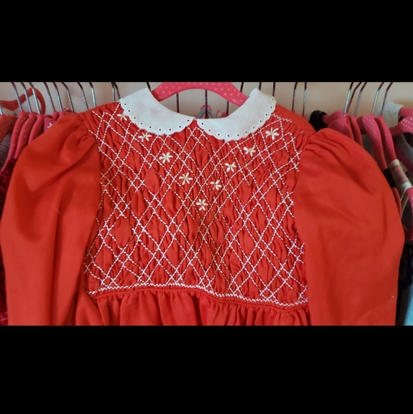 VINTAGE Polly Flinders Red Christmas dress 6X - Picture 2 of 6